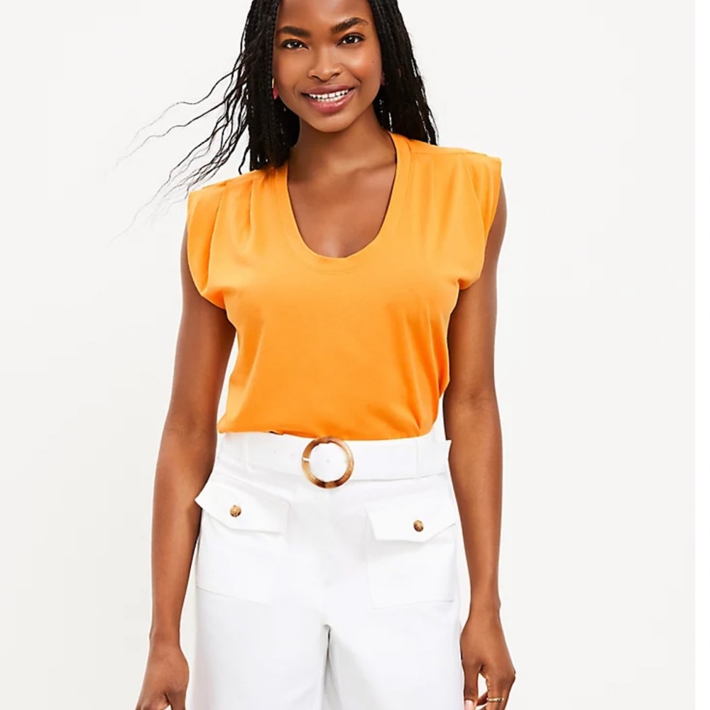 Loft Pleated Sleeveless Tee